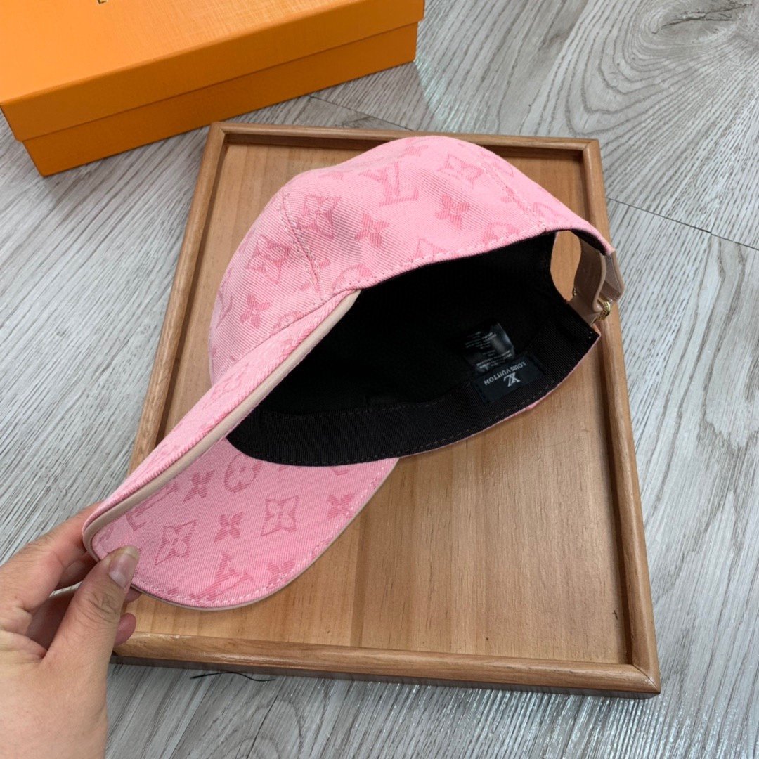 Louis Vuitton Monogram Jacquard Denim Cap Pink LV Cap - Soul Replicas