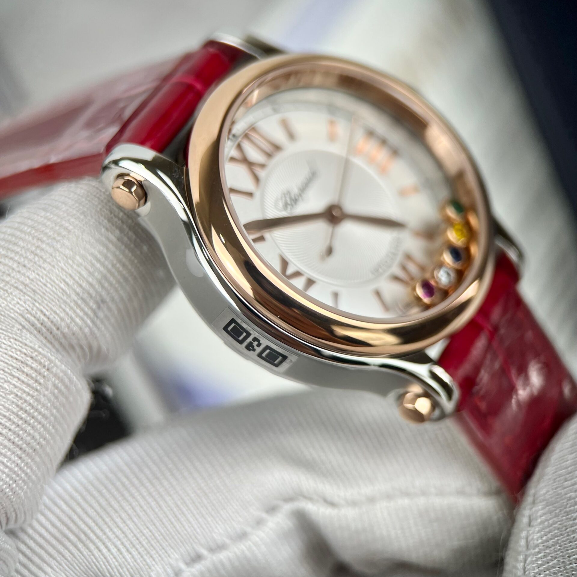 Chopard Happy Sport Replica Watch Red Leather Strap 36mm - Soul Replicas