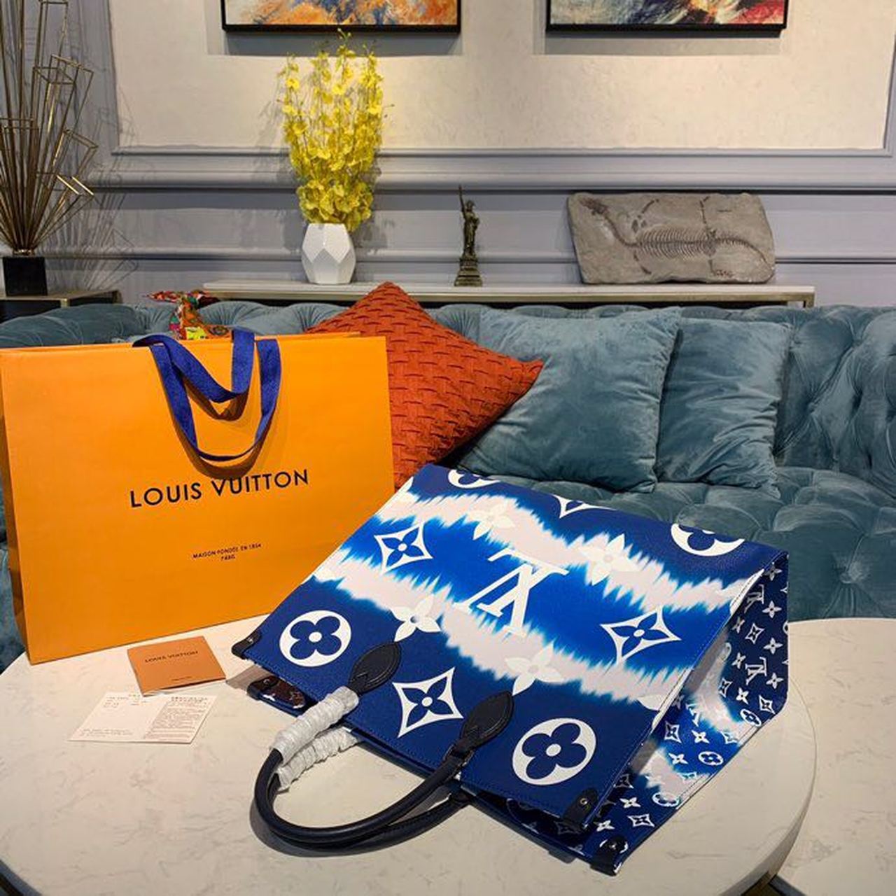 Louis Vuitton Giant Monogram LV Escale Onthego GM Blue For Women 41cm LV M45120 - Soul Replicas