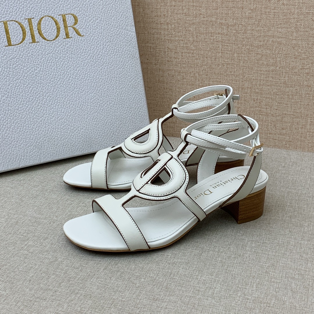 Christian Dior D Club Sandal 1.7 Inches White For Women CD - Soul Replicas