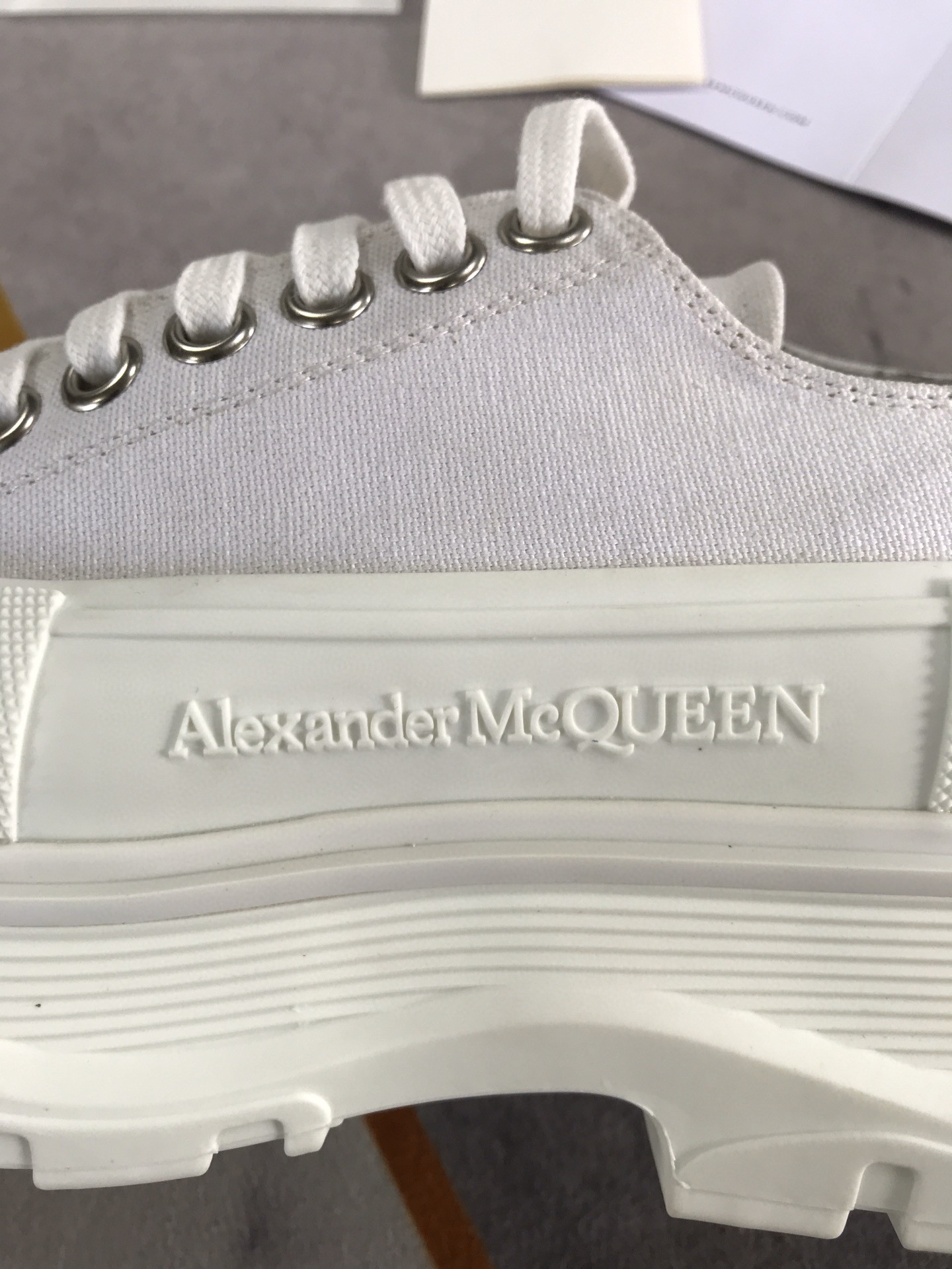 Alexander McQueen Tread Slick Lace Up Cotton White For Women 604257W4MV29000 - Soul Replicas