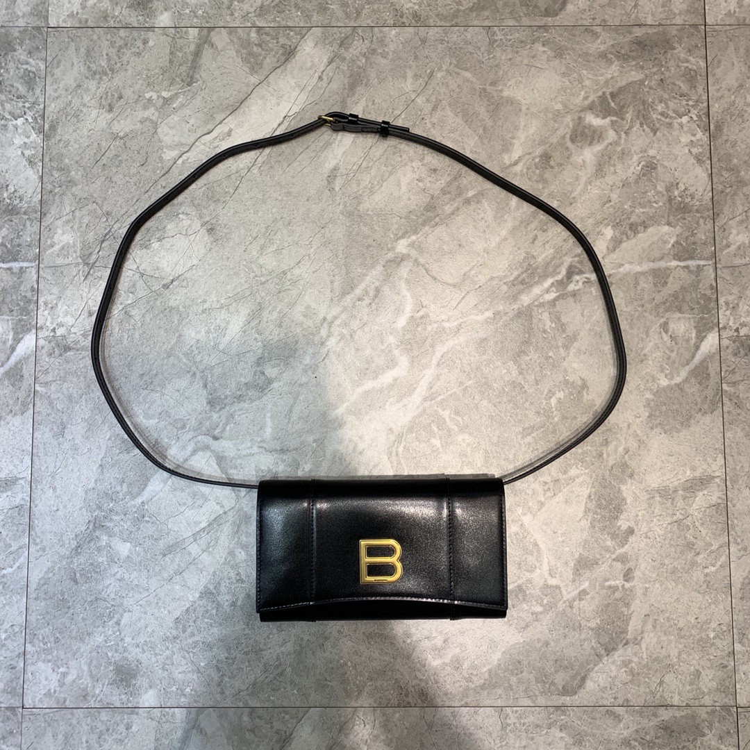 Balenciaga Hourglass Wallet Bag In Black. For Women. Women-s Bags 8in/20cm - Soul Replicas