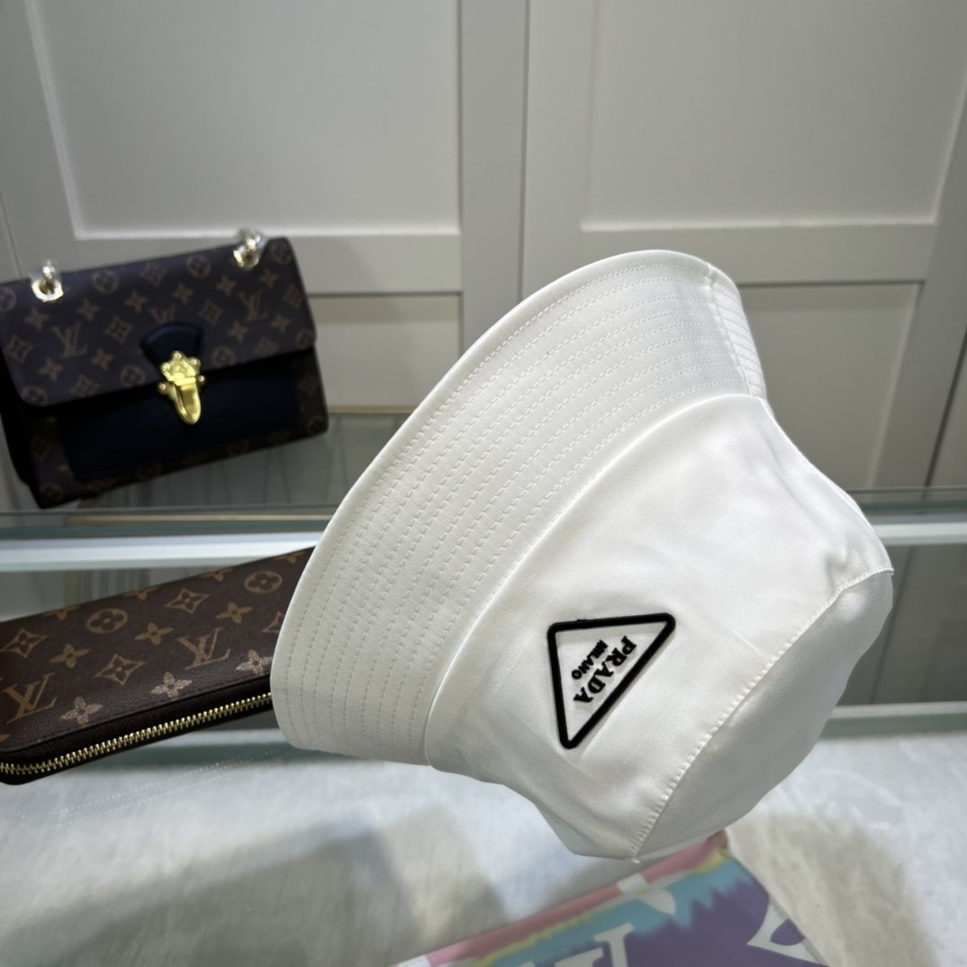 Prada Re-Nylon Bucket Hat White Prada Hat - Soul Replicas