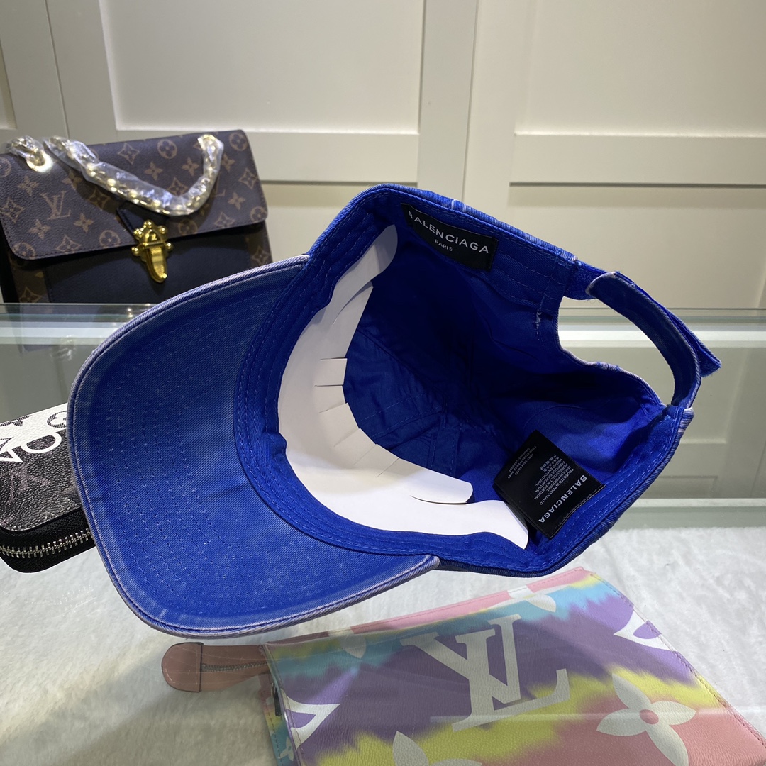Balenciaga Logo Front Cap In Blue - Soul Replicas