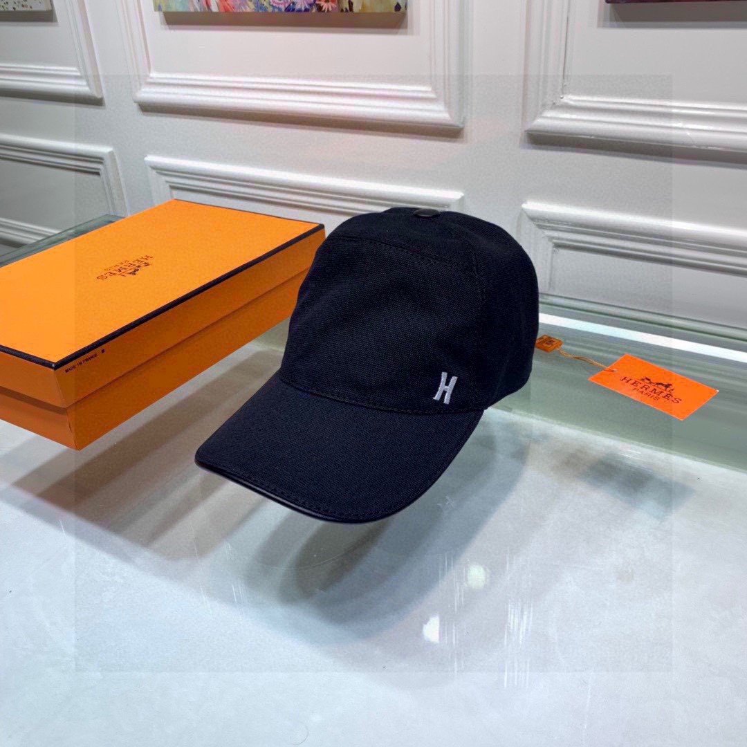 Hermes Davis H Primavera Cap Black Hermes Cap - Soul Replicas