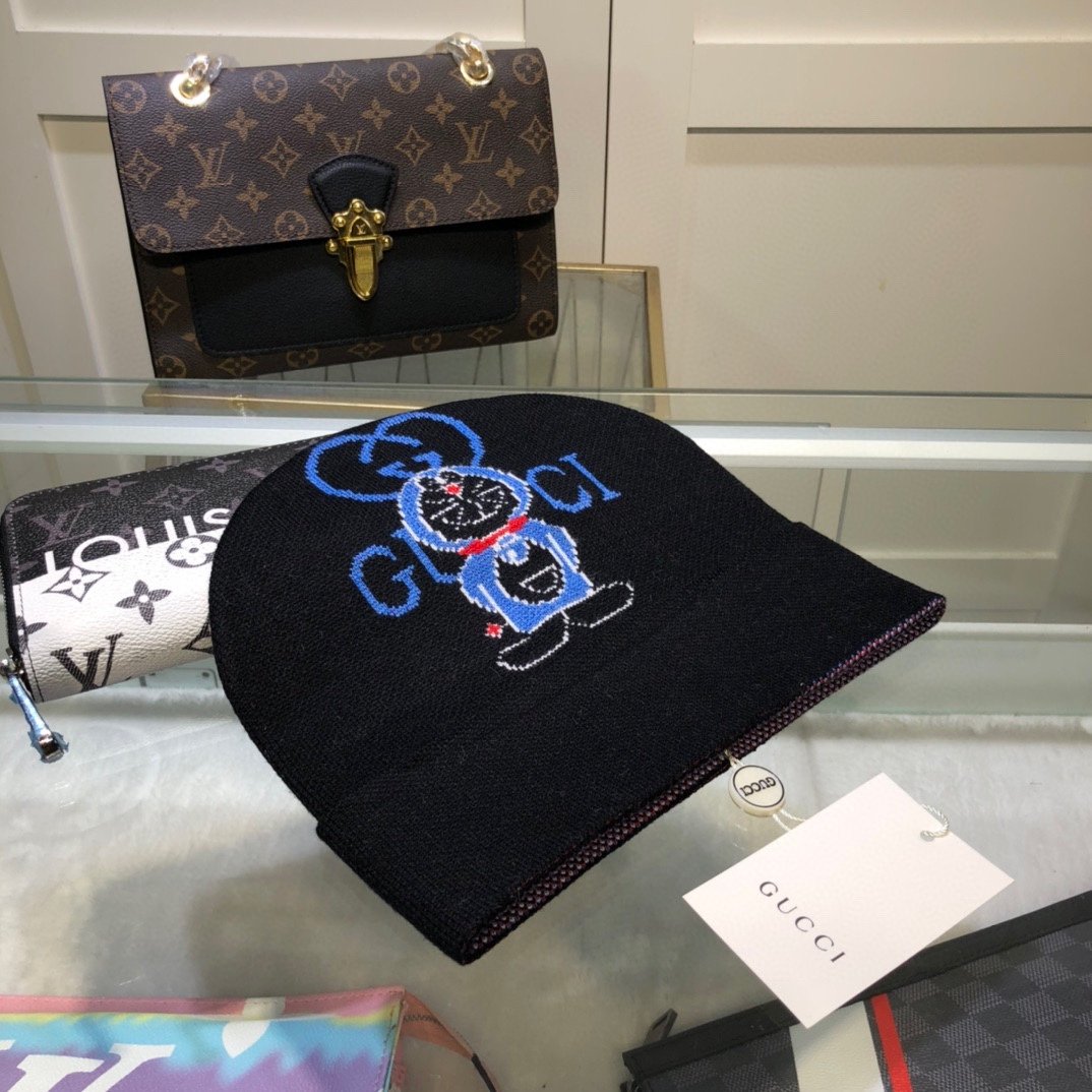 Gucci Beanie Cashmere In Black - Soul Replicas