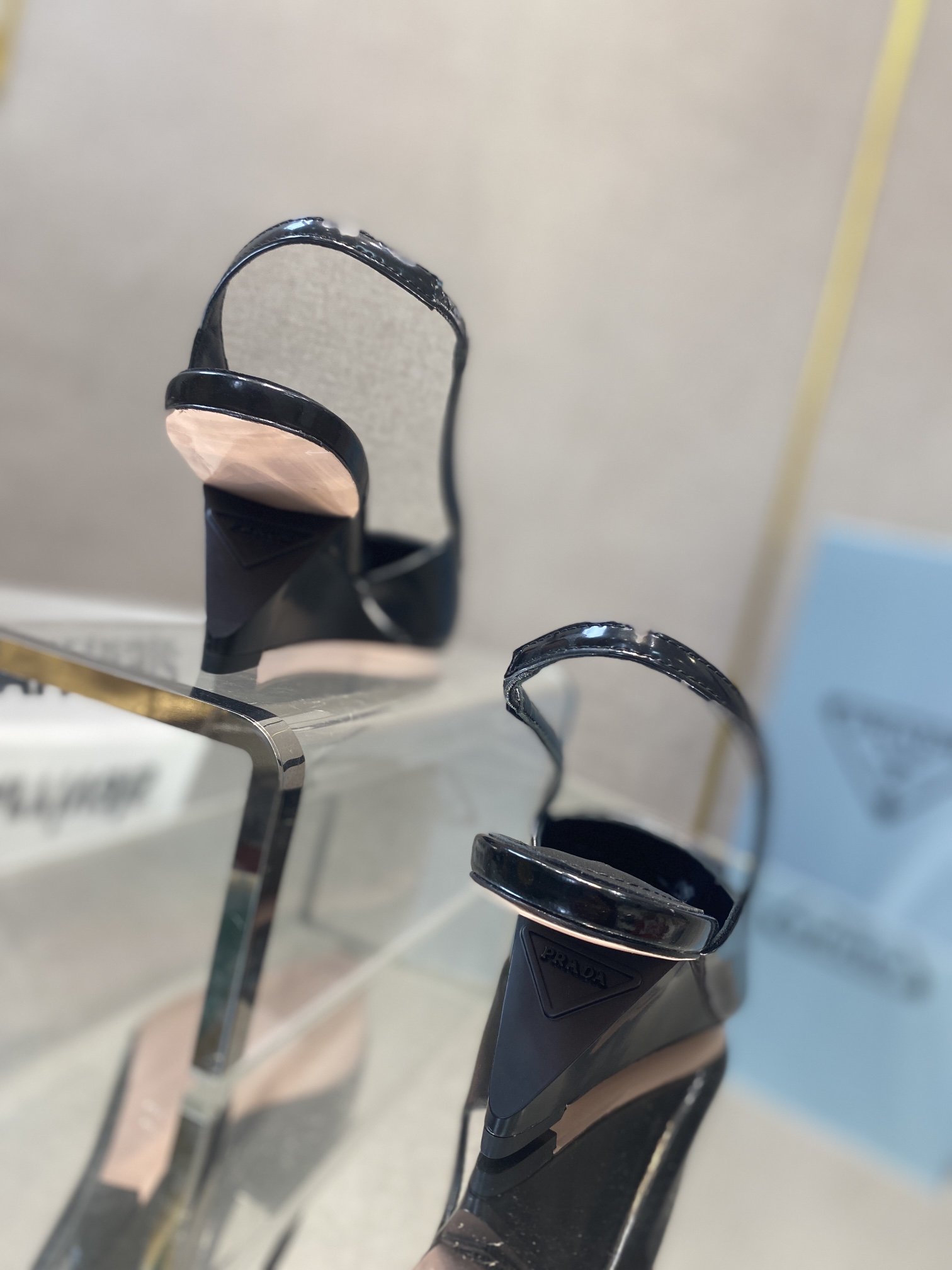 Prada Brushed Slingback Pumps Black For Women 2.6in/65mm Prada 1I885M_055_F0002_F_A065 - Soul Replicas