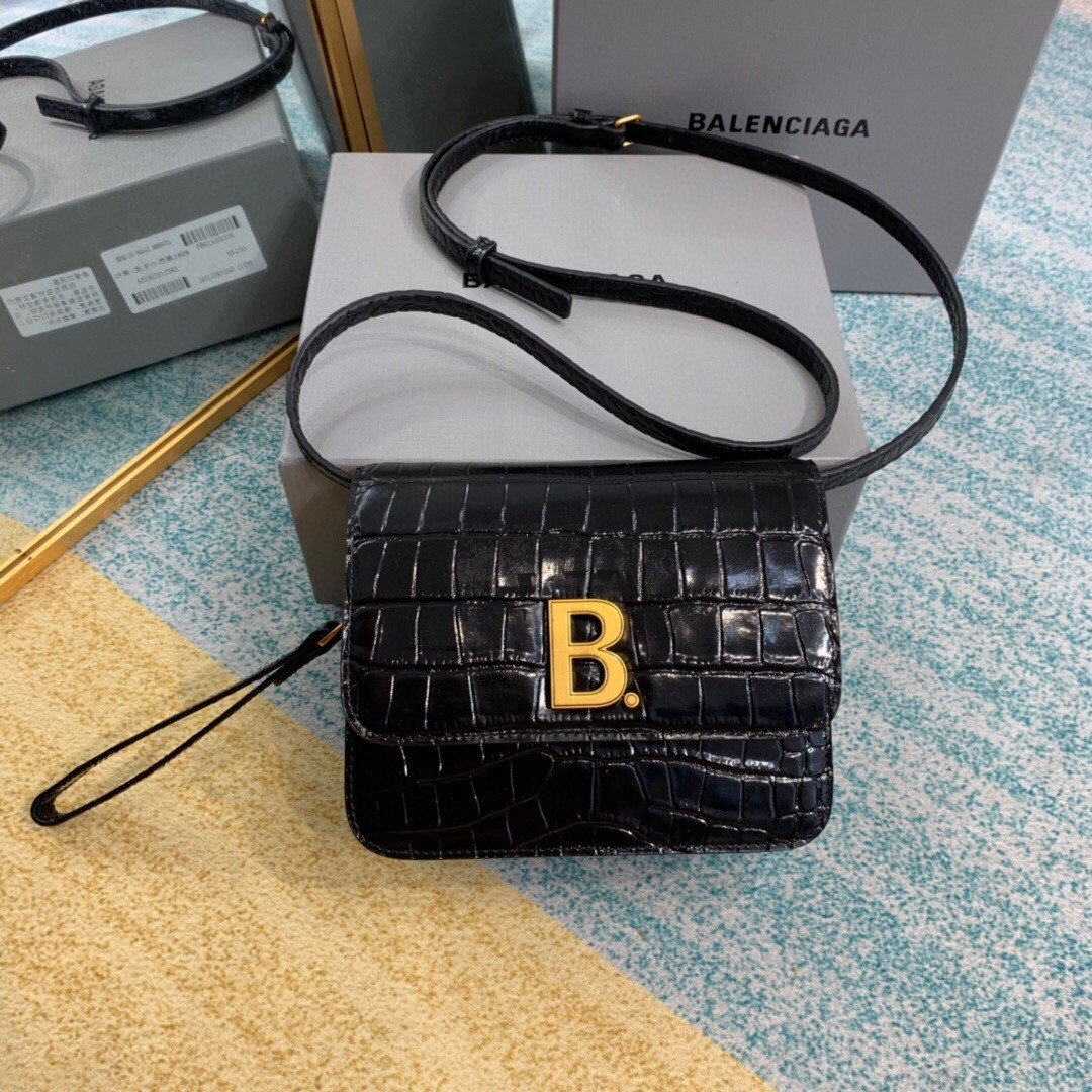 Balenciaga Bolso Bandolera B In Black. For Women. Women-s Bags 7in/18cm - Soul Replicas