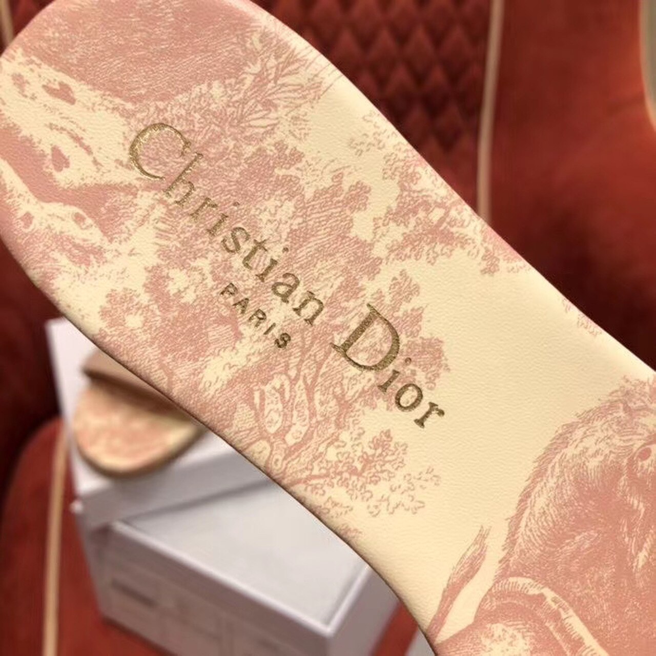 Christian Dior Dway Slide Embroidered Cotton Pink For Women CD - Soul Replicas