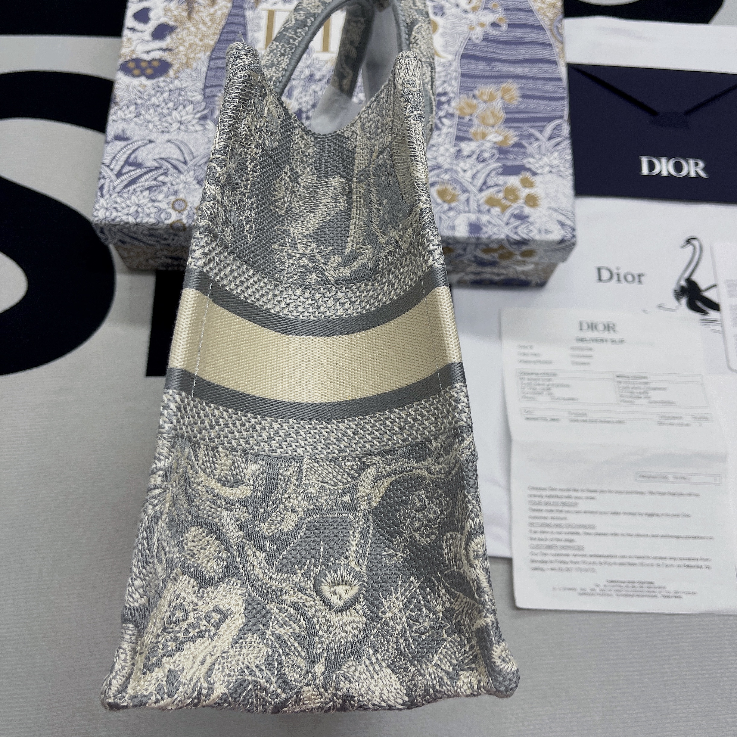 Christian Dior Small Dior Book Tote Grey. For Women. Women's Handbags 26.5cm/10.5in CD - Soul Replicas