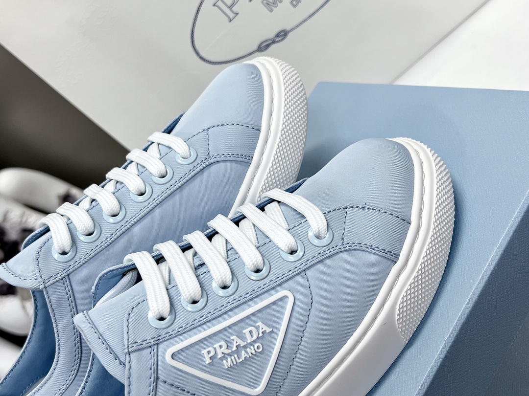 Prada Macro Re-Nylon And Brushed Sneakers Blue For Women 1.2in/30mm Prada - Soul Replicas
