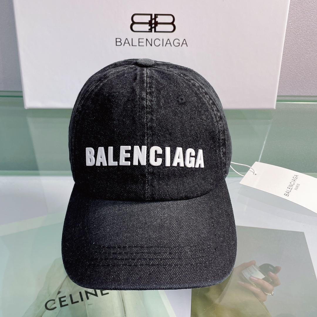 Balenciaga Logo Front Cap In Black - Soul Replicas