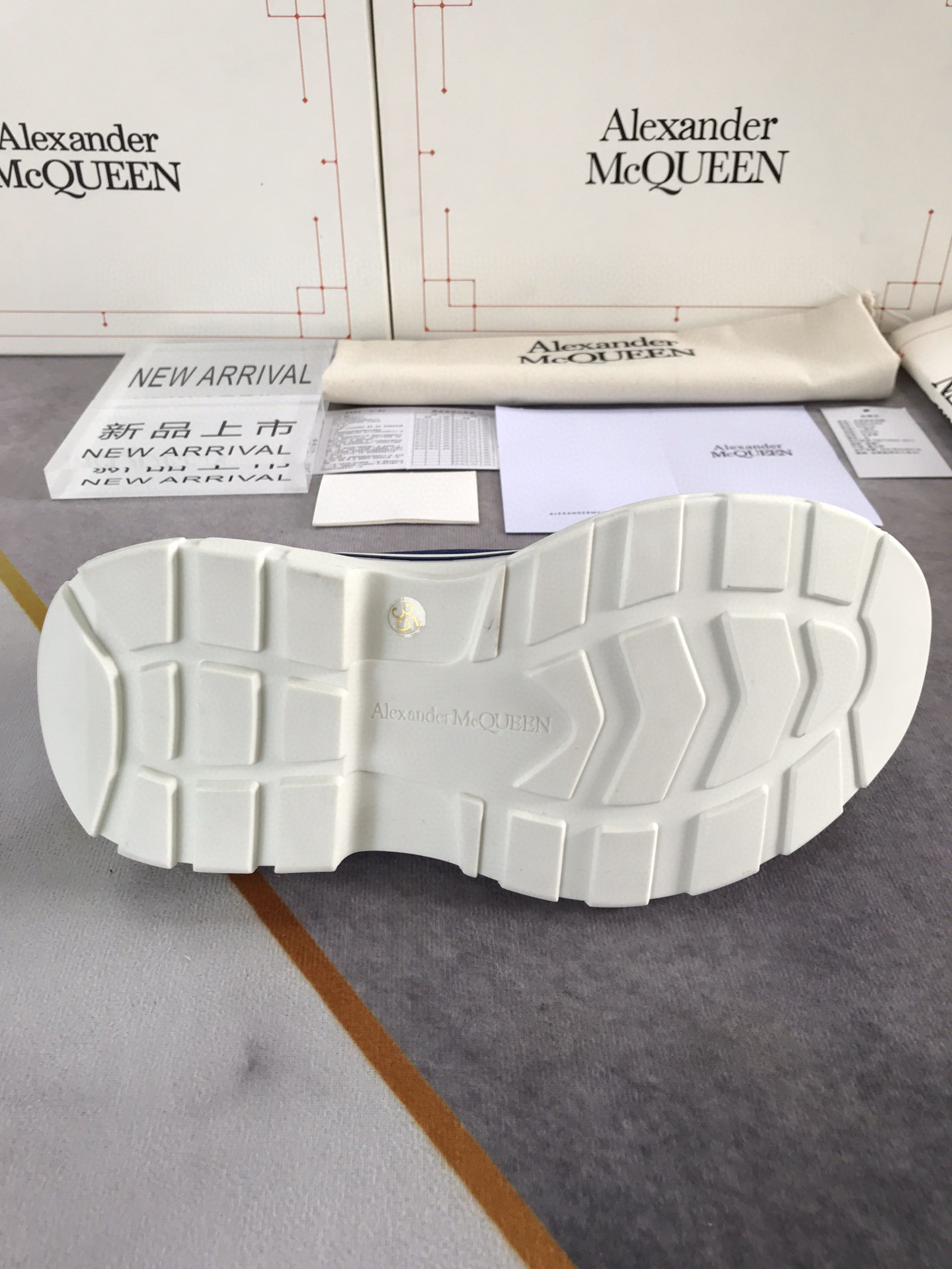 Alexander McQueen Tread Slick Lace Up Cotton Blue For Women - Soul Replicas