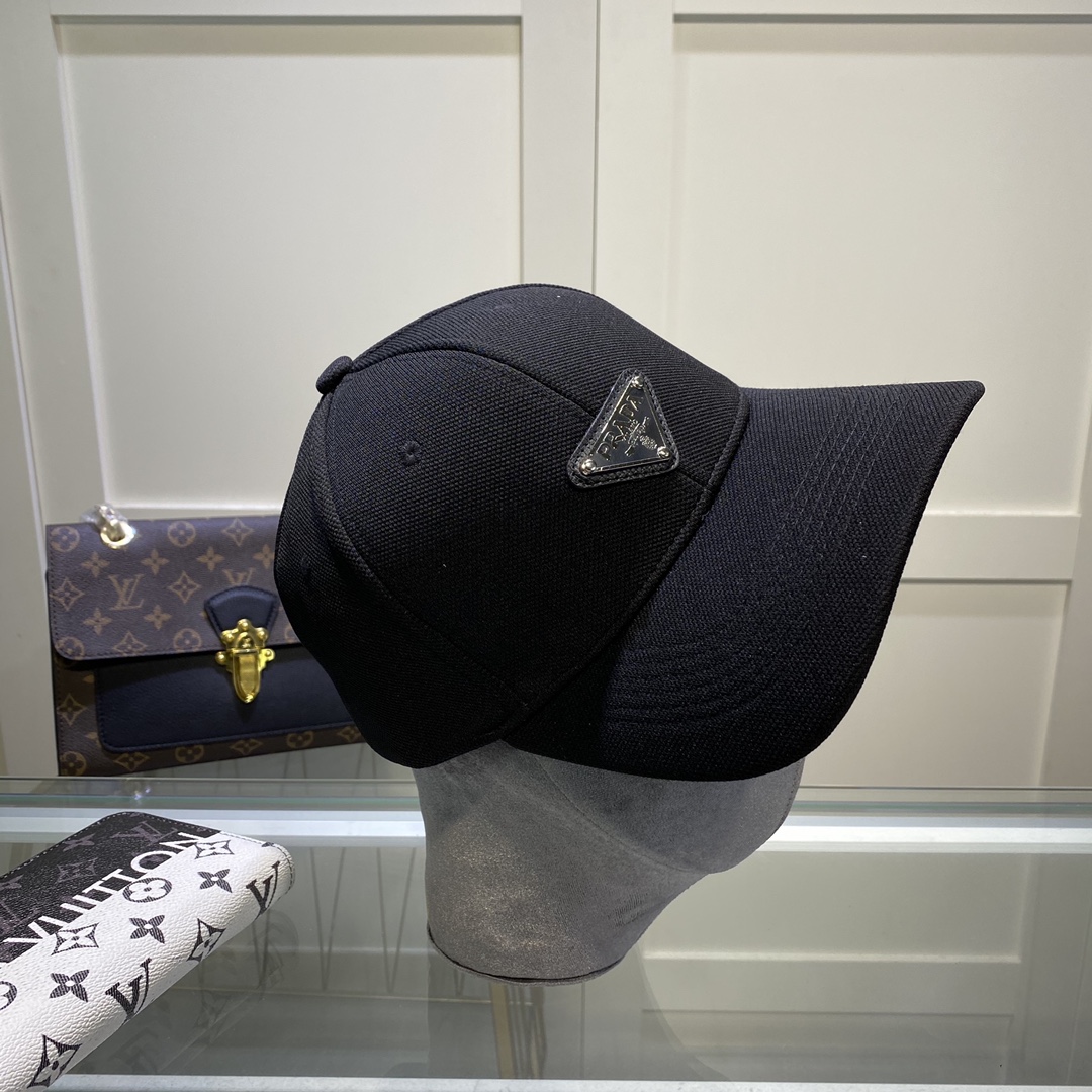 Prada Drill Baseball Cap Black Prada Cap - Soul Replicas