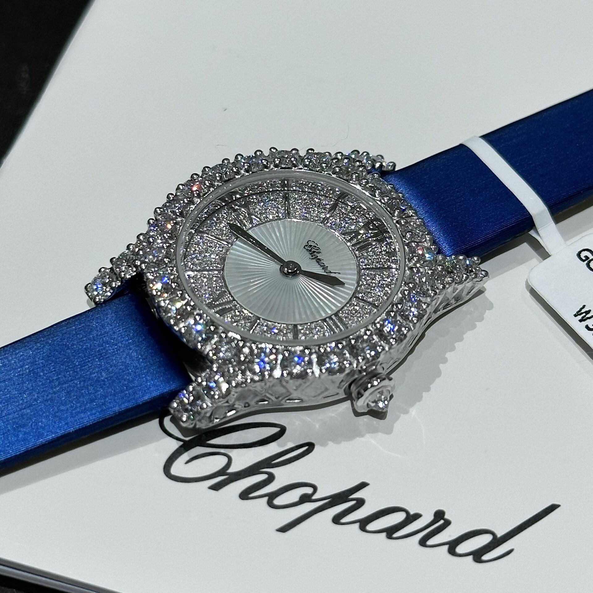 Chopard Replica 1:1 Watch With Moissanite Diamonds Leather Strap 30mm - Soul Replicas