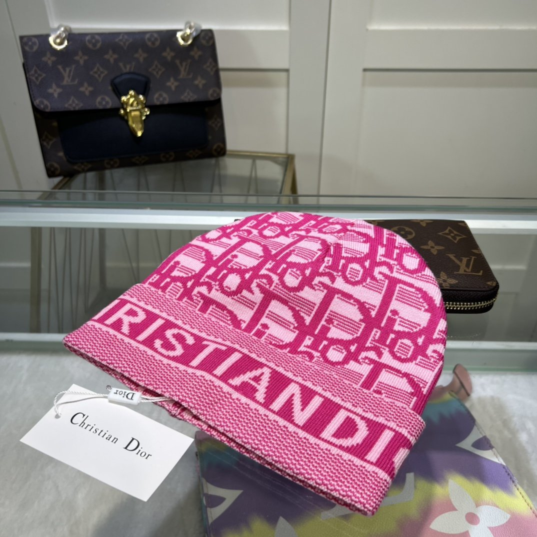 Dior Pompom Beanie In Pink - Soul Replicas
