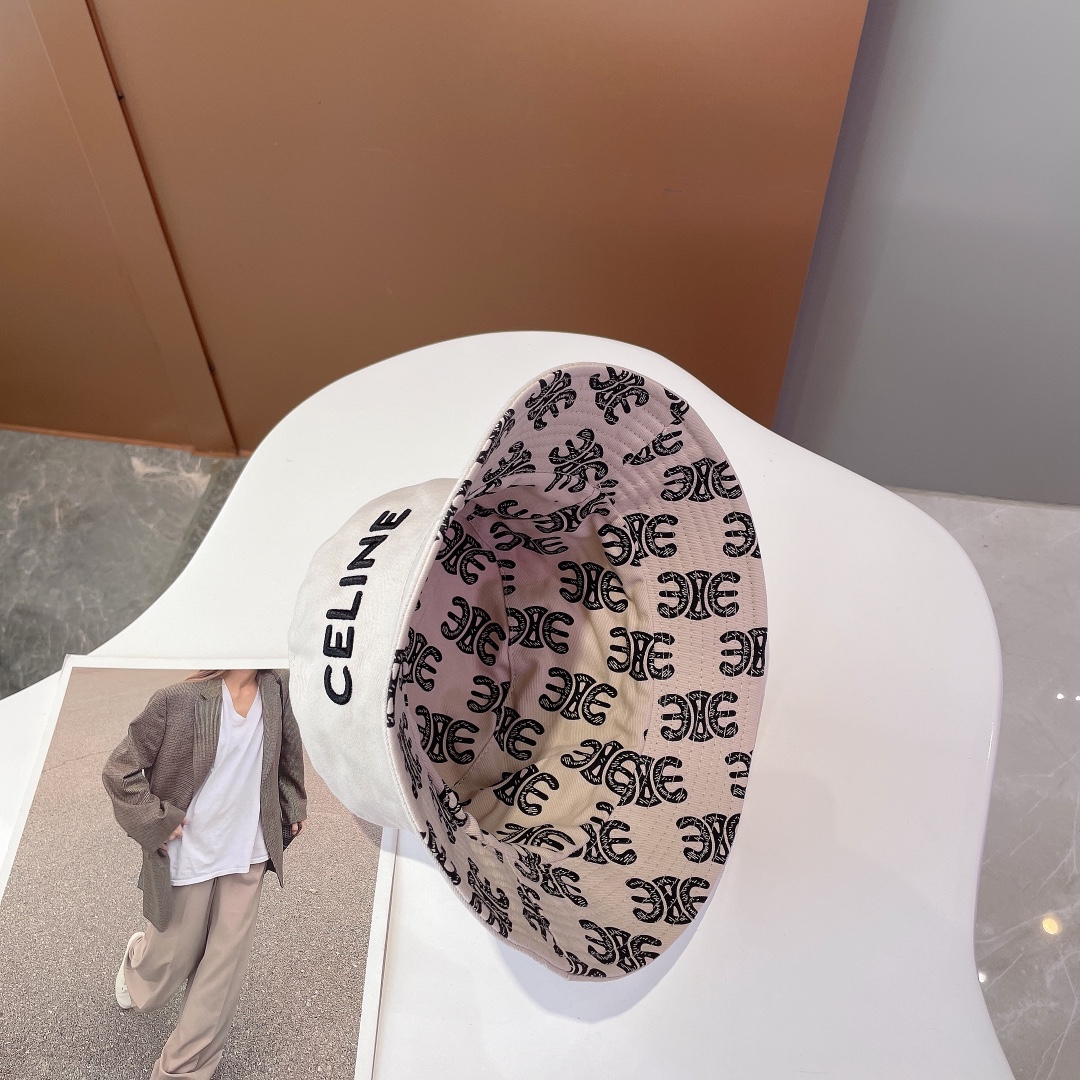 Celine Bucket Hat White Celine Hat - Soul Replicas