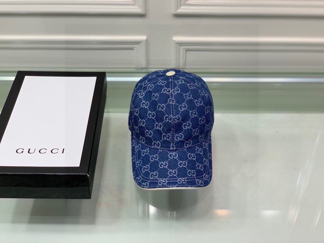 Gucci Denim Baseball Hat Blue Gucci Hat - Soul Replicas