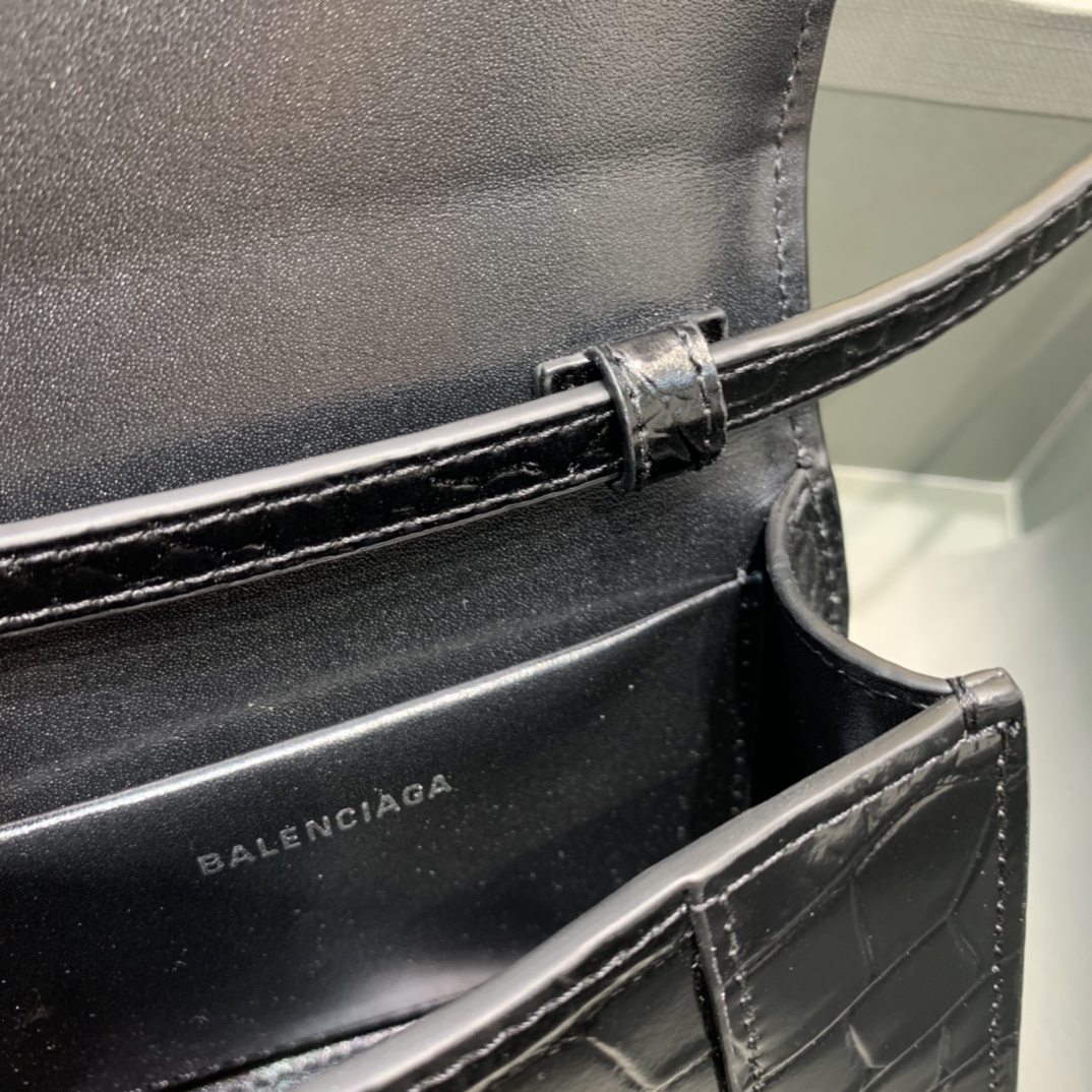 Balenciaga Hourglass Mini Handbag In Black. For Women. Women-s Bags 4.7in/12cm - Soul Replicas