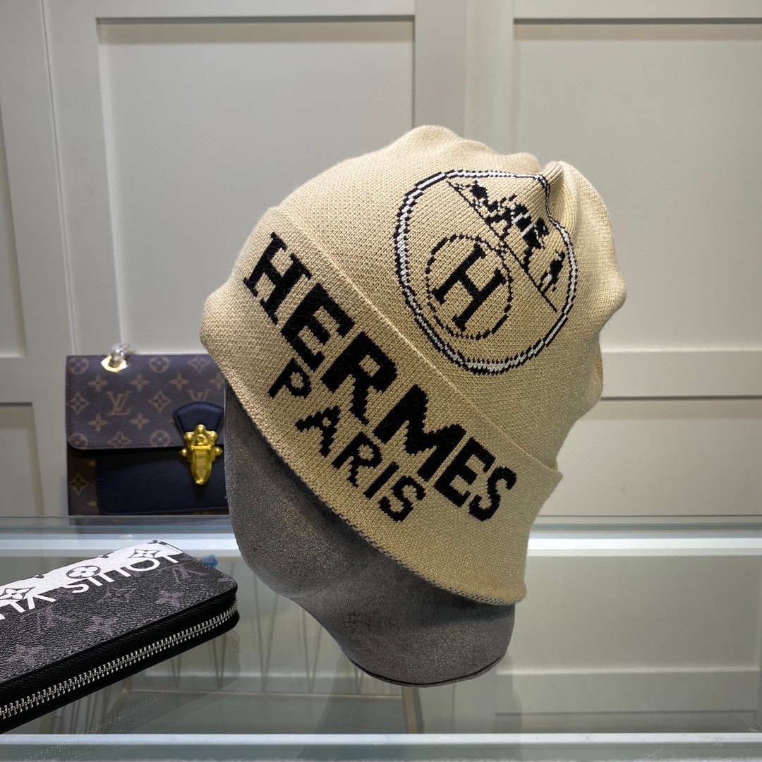 Hermes Frequence Beanie In Beige - Soul Replicas