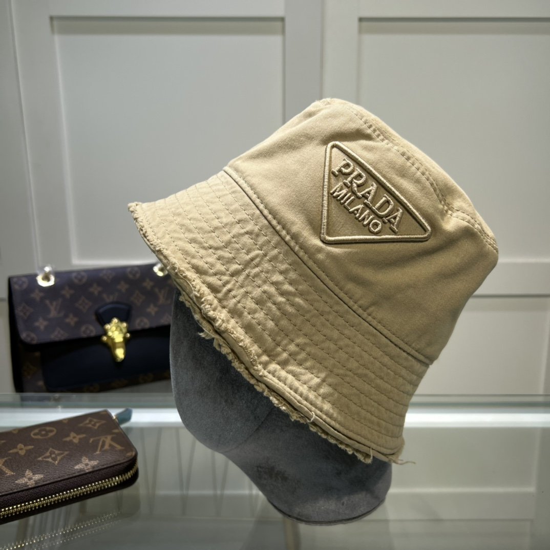 Prada Drill Bucket Hat Khaki Prada Hat Prada 1HC137_2FMB_F0241 - Soul Replicas