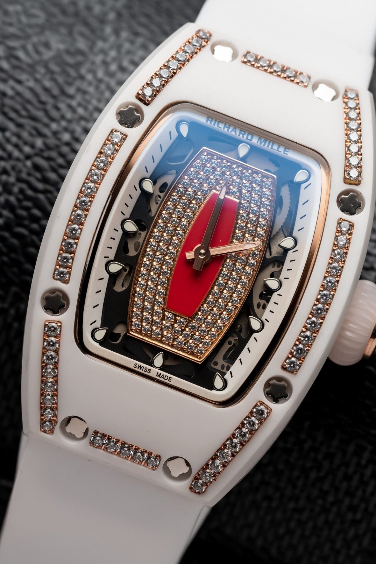 Richard Mille RM07-01 Replica Watch With Diamonds White Ceramic Case 36mm - Soul Replicas
