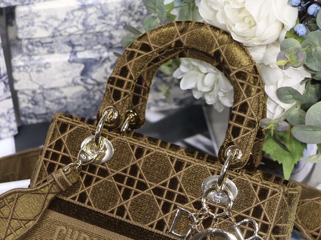 Christian Dior Medium Lady D-Lite Brown Cannage Bag For Women 9.5in/24cm CD - Soul Replicas