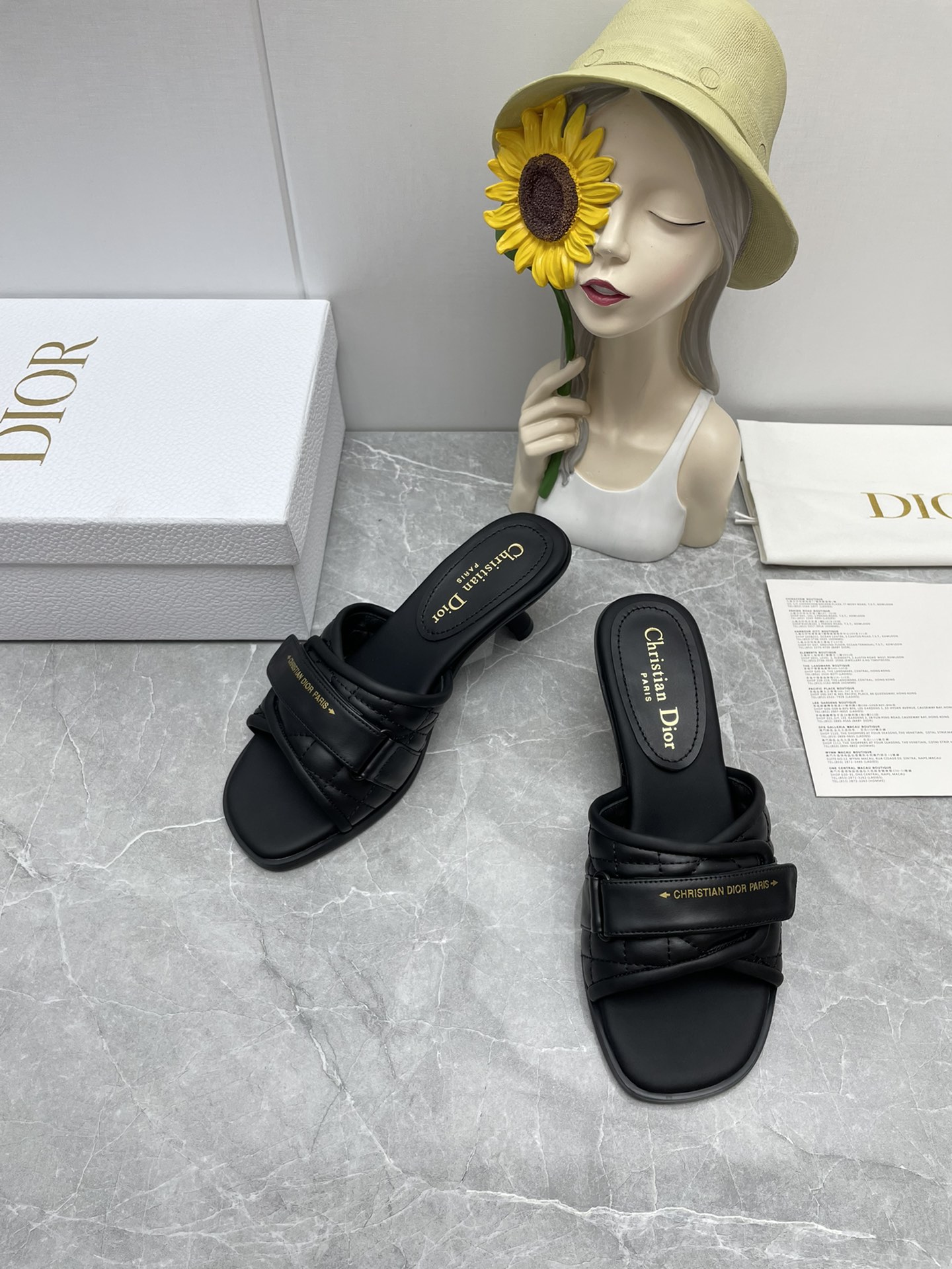 Christian Dior Women's Dio(r)evolution Heeled Slide Black For Women CD KCQ731CQC_S900 - Soul Replicas