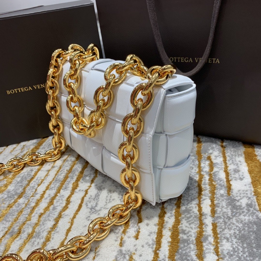 Bottega Veneta Chain Cassette Bag For Women 10.2in/26cm In White 631421VBWZ09143 - Soul Replicas