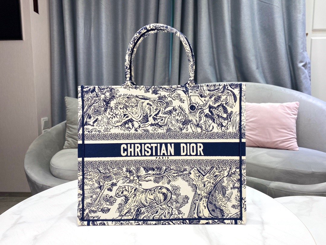 Christian Dior Large Dior Book Tote Black Multicolor. For Women. Women's Handbags 16.5in/42cm CD - Soul Replicas