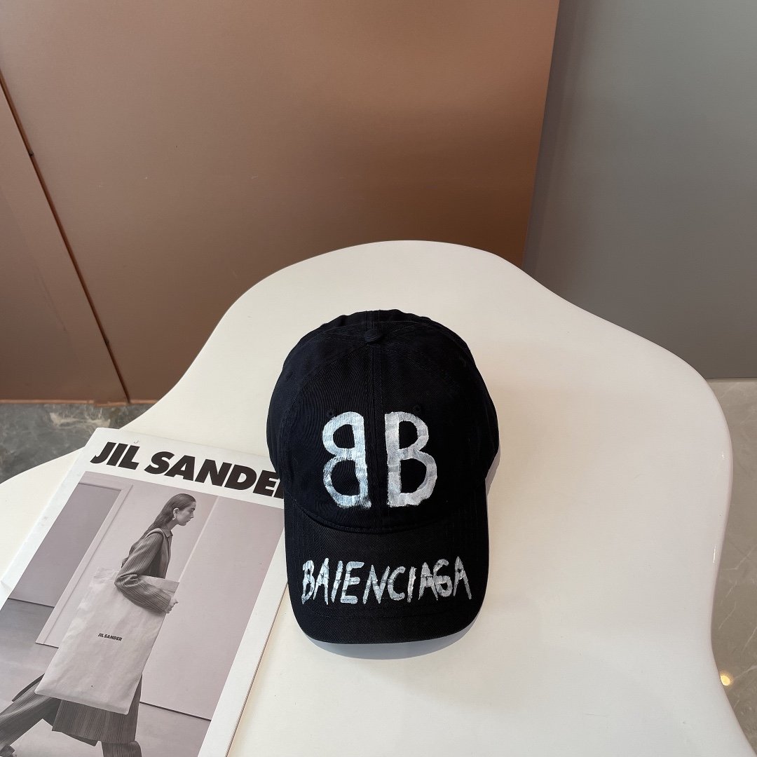 Balenciaga BB Sprayed Black Cap - Soul Replicas