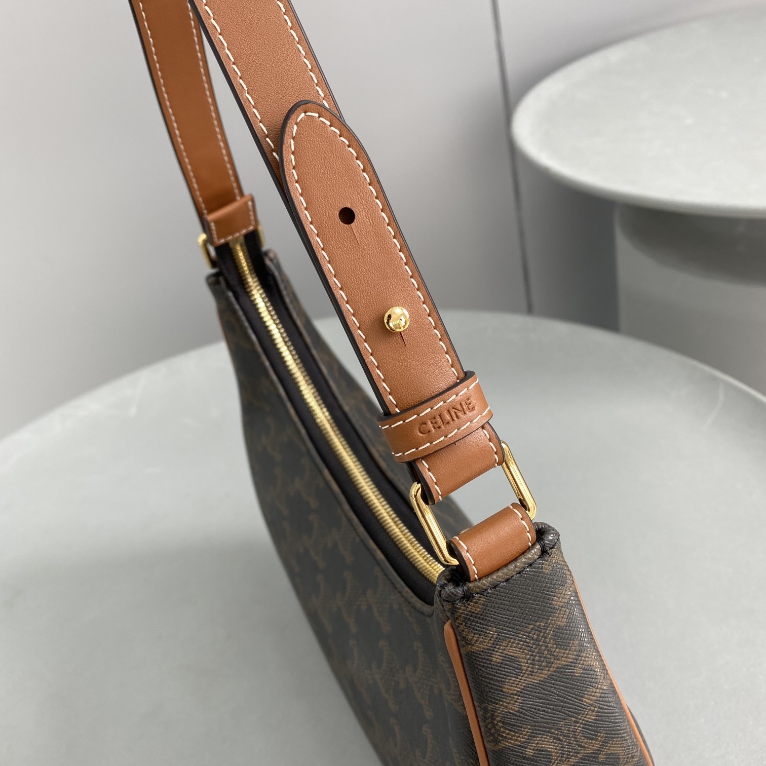 Celine Ava Bag In Triomphe Canvas Brown For Women 9in/23.5cm 193952BZJ.04LU - Soul Replicas