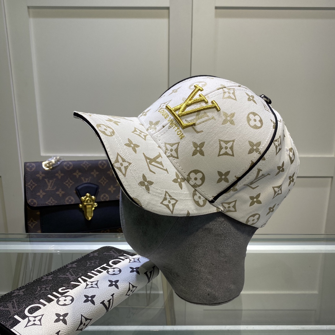 Louis Vuitton Embroidered Logo Baseball Cap White LV Cap - Soul Replicas