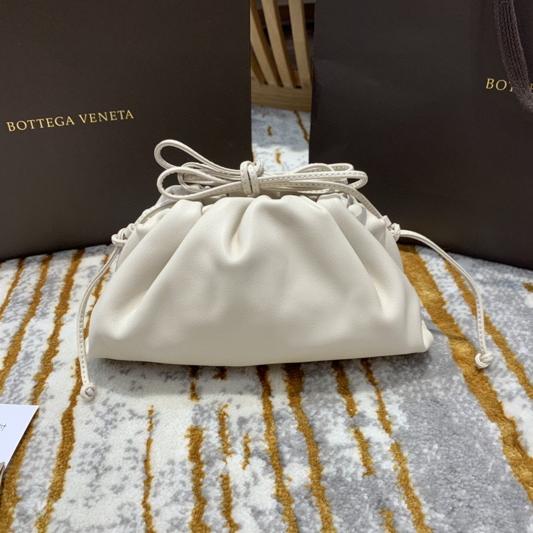 Bottega Veneta Mini Pouch For Women 8.6in/22cm In Chalk 585852VCP409646 - Soul Replicas