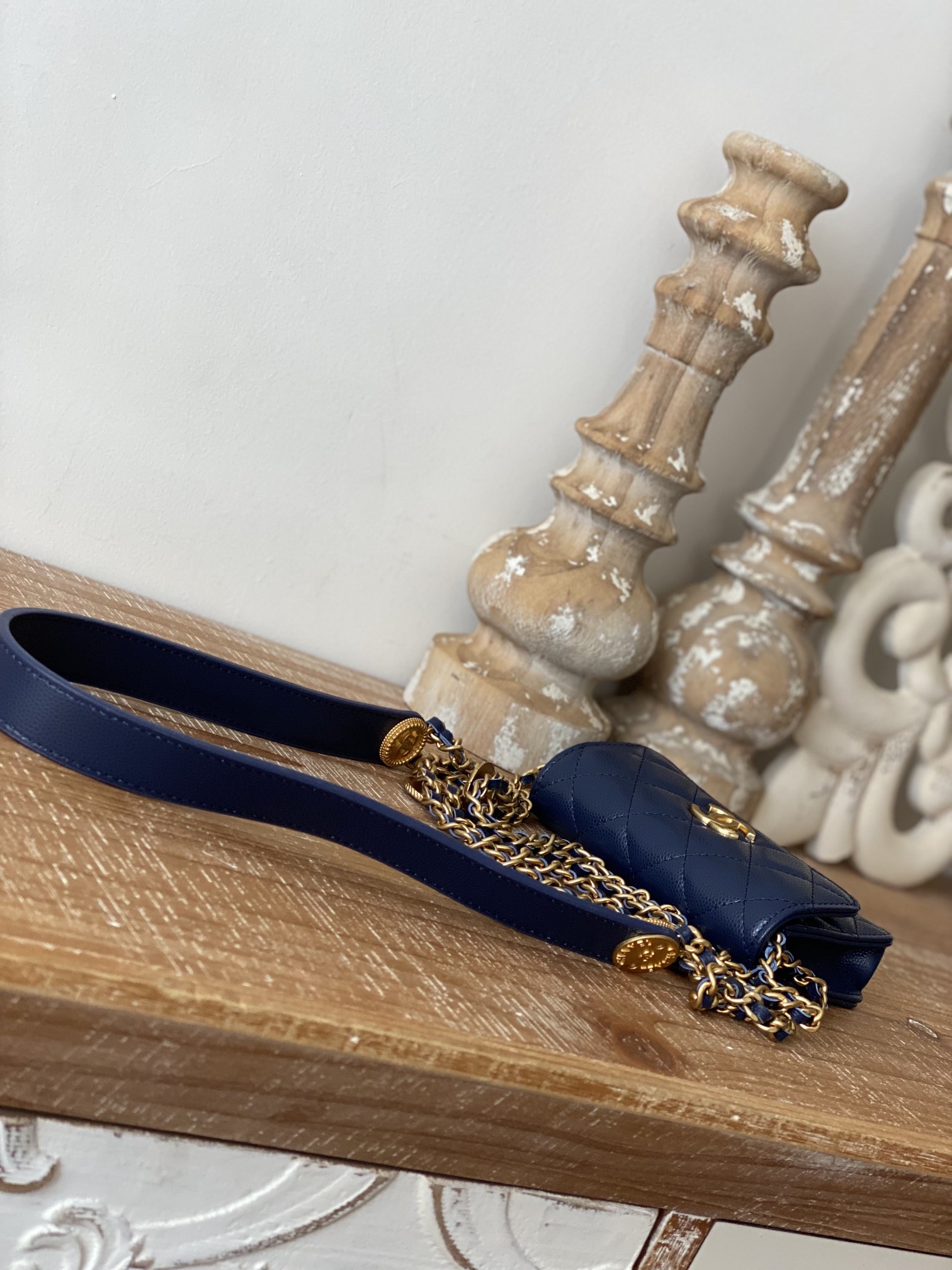 Chanel Clutch With Chain Blue For Women. Women-s Bags 4.8in/12.3cm - Soul Replicas