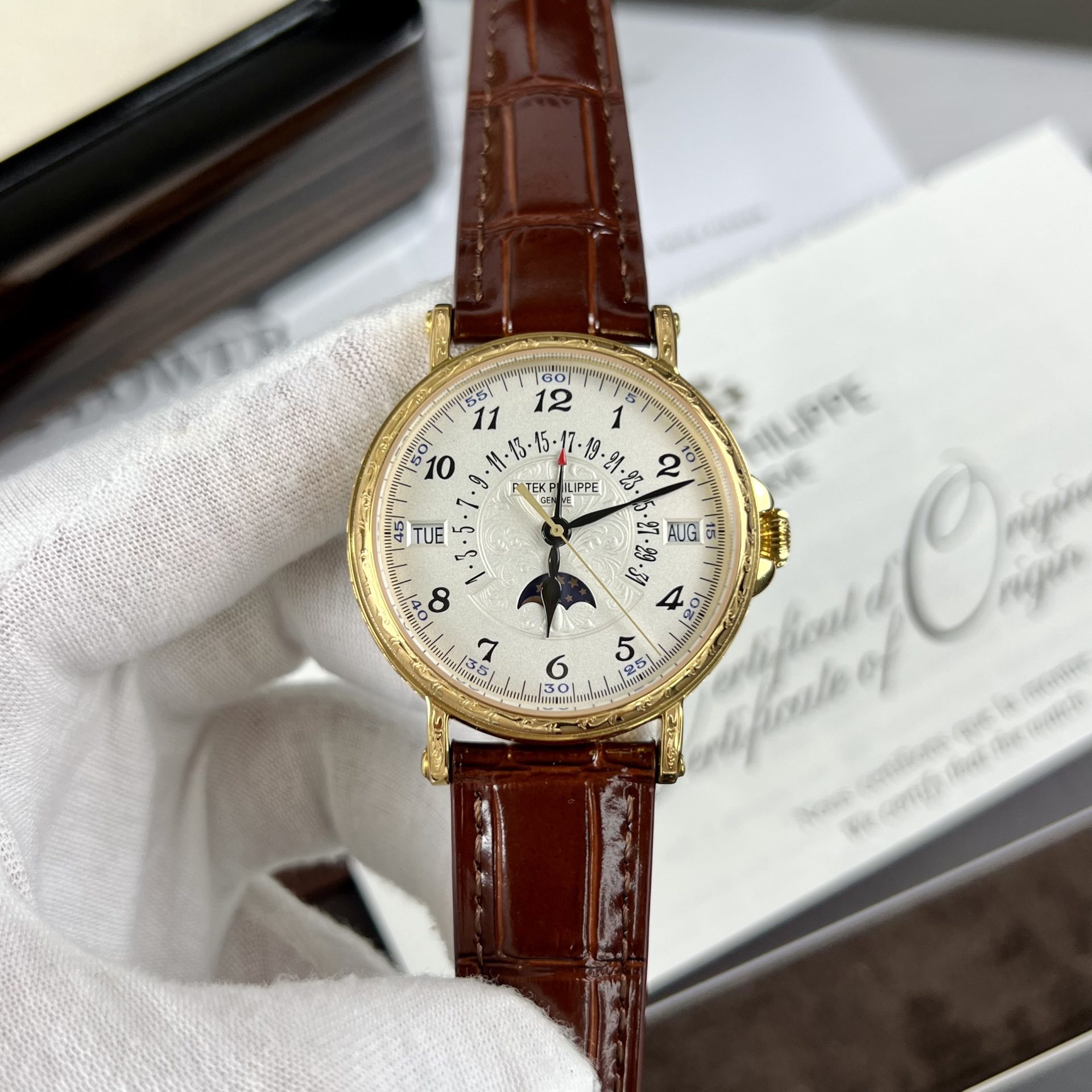 Patek Philippe Replica Watch Grand Complications 5160R Leather Strap 38mm - Soul Replicas