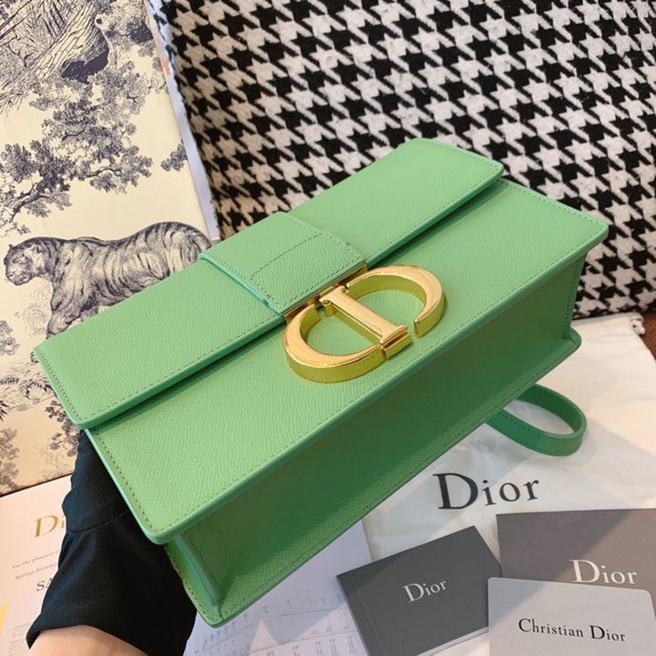 Christian Dior 30 Montaigne Chained Bag Deep Mint Green Box For Women 24cm/9in CD - Soul Replicas