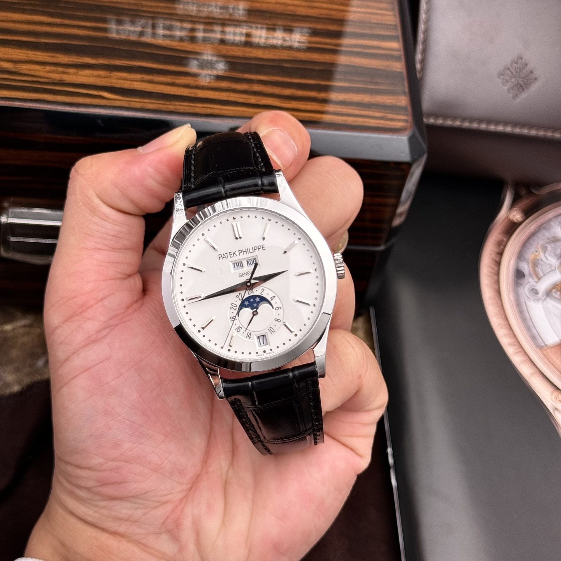 Patek Philippe Replica Watch Complications 5396G White Dial Leather Strap 38.5mm - Soul Replicas