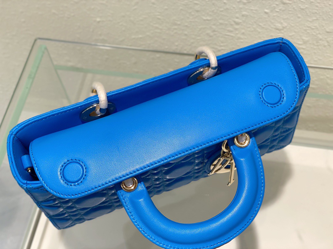 Christian Dior Lady D-Joy Bag Blue. For Women. Women's Handbags 26cm/10in CD - Soul Replicas
