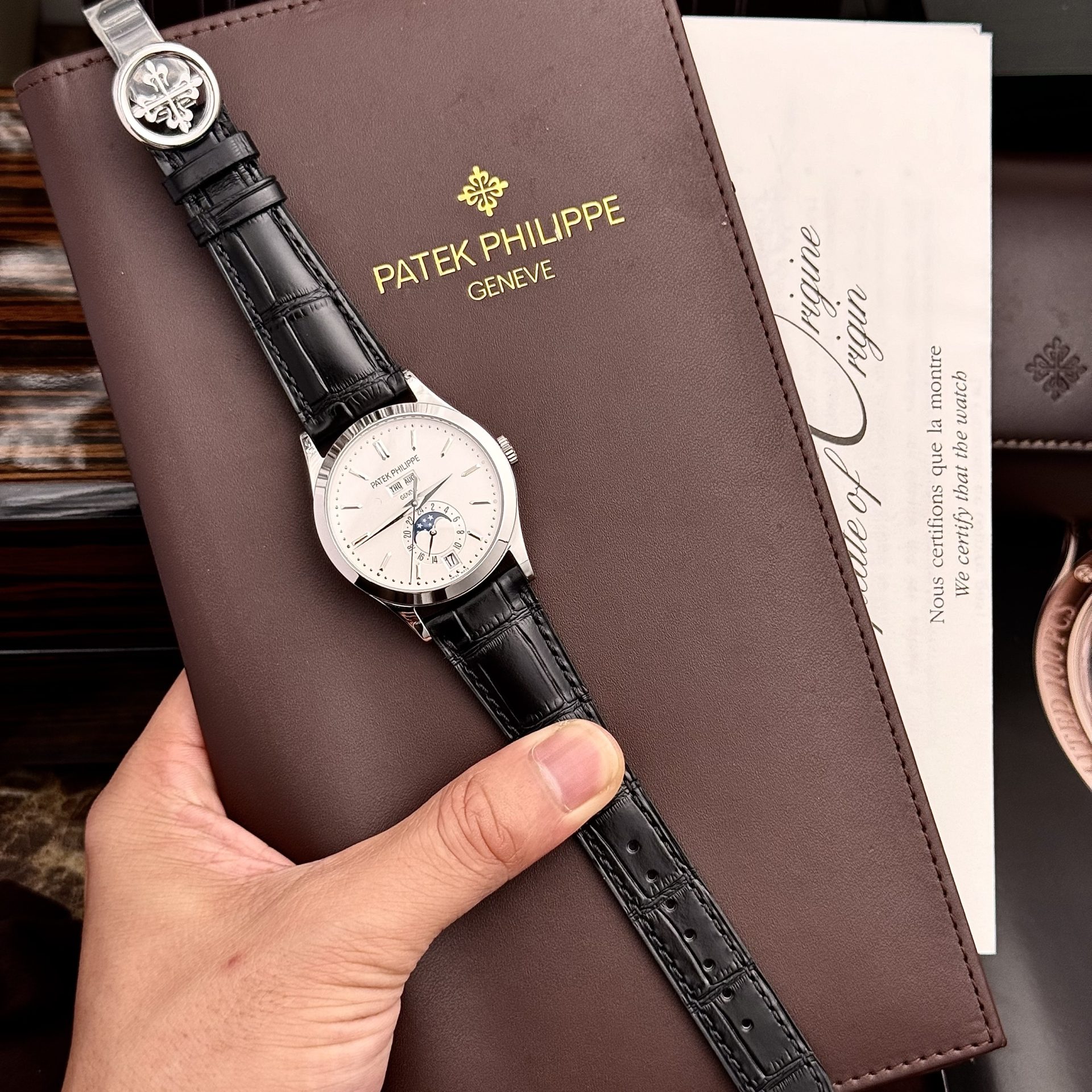 Patek Philippe Replica Watch Complications 5396G White Dial Leather Strap 38.5mm - Soul Replicas