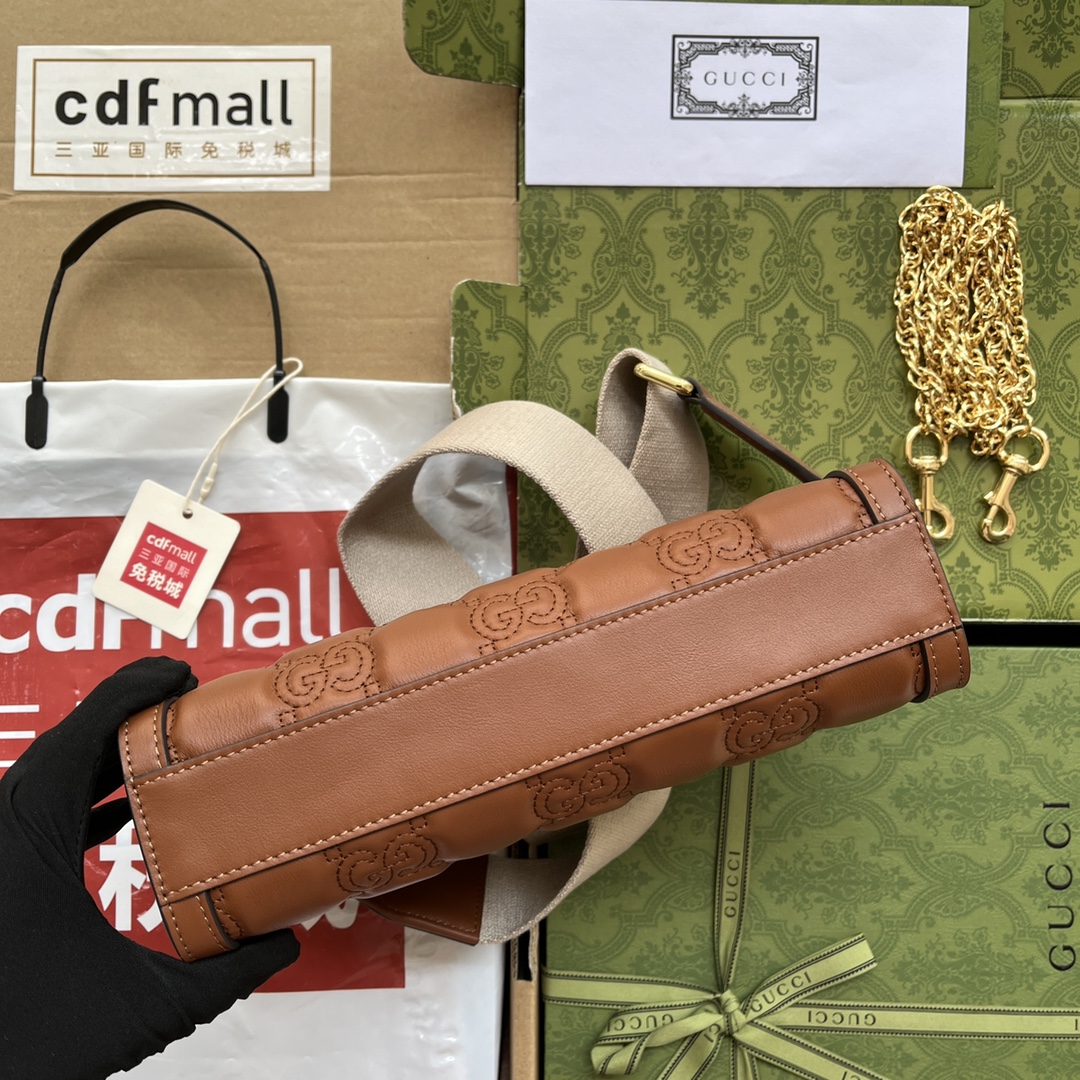 Gucci Matelassé Small Bag Brown For Women. Women-s Bags 10.2in/26cm Gucci‎ 702200 UM8HG 2595 - Soul Replicas