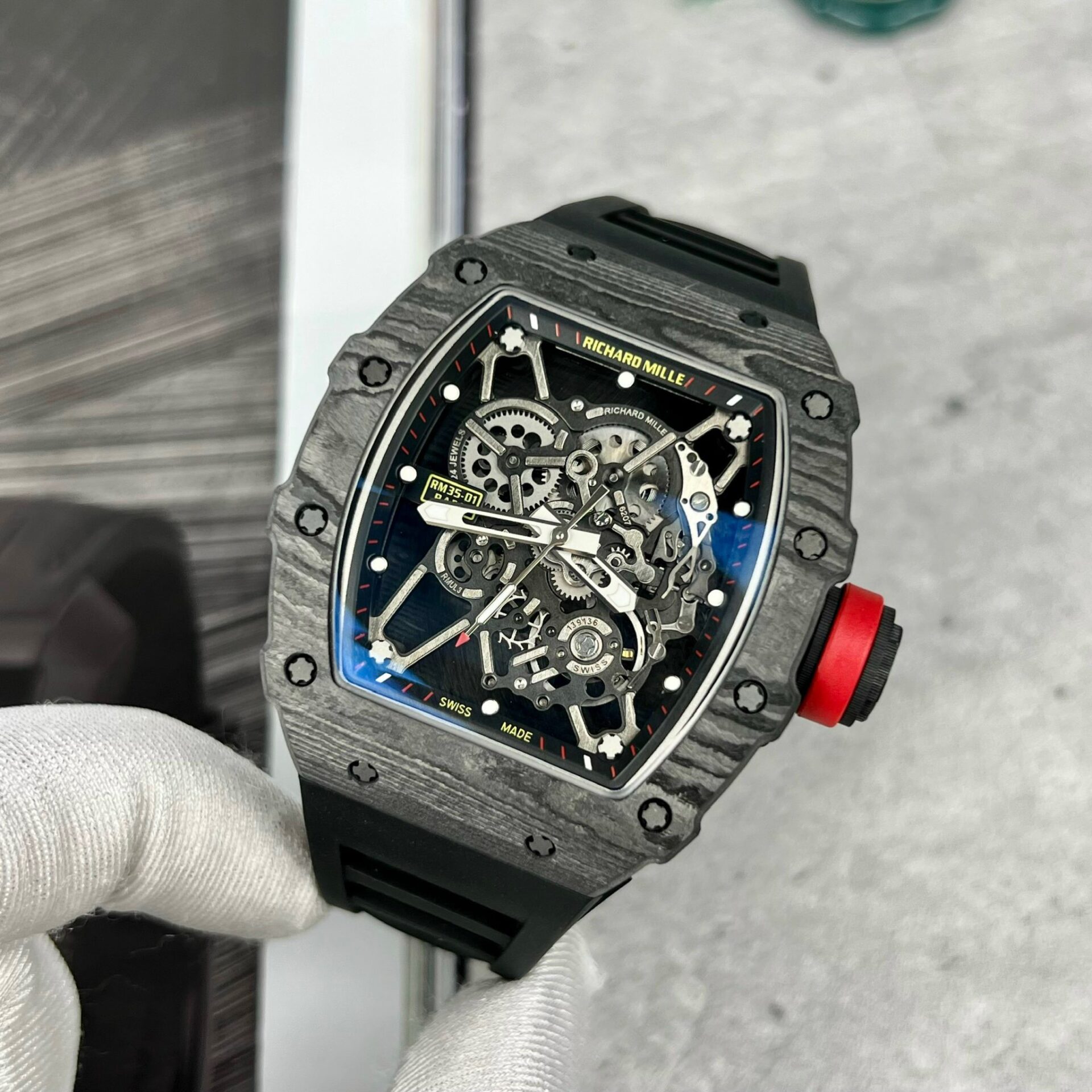 Richard Mille RM35-01 Replica Watch Full Carbon Rubber Strap BBR Factory 44mm - Soul Replicas
