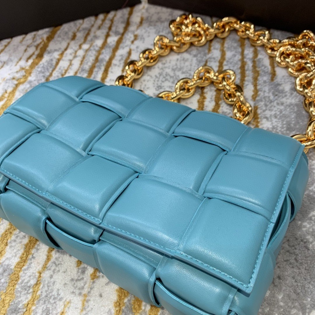 Bottega Veneta Chain Cassette Bag For Women 10.2in/26cm In Light Blue - Soul Replicas