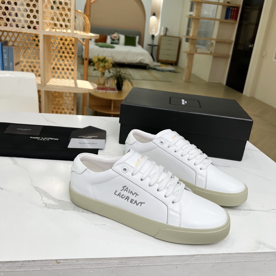 Yves Saint Laurent Women's Court Classic Sl/06 Embroidered Sneakers White For Women YSL - Soul Replicas