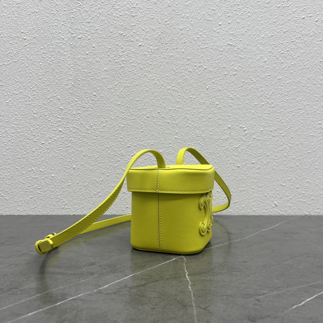 Celine Small Box Cuir Triomphe Yellow For Women 4in/11cm  - Soul Replicas