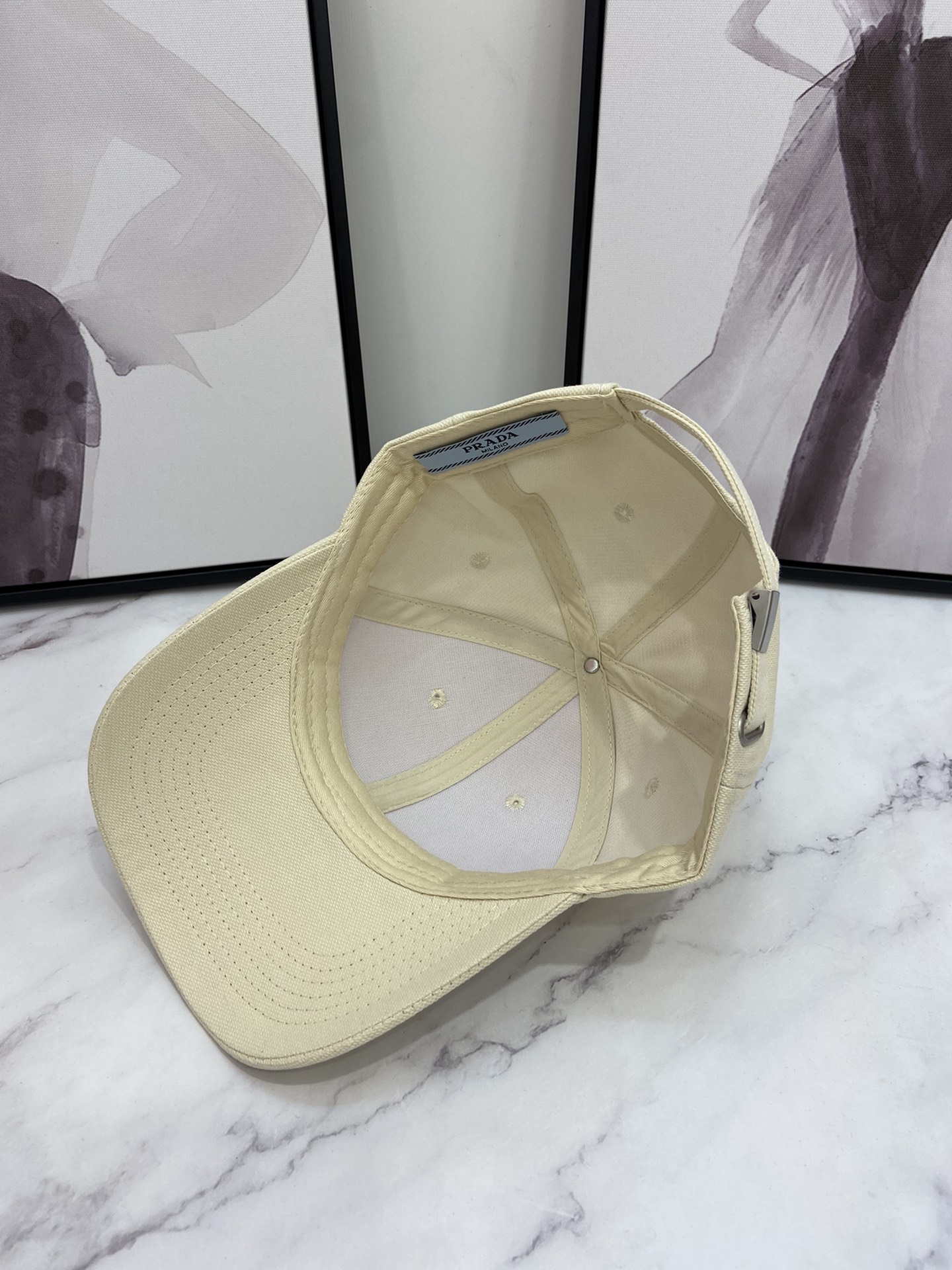 Prada Drill Baseball Cap Beige Prada Cap - Soul Replicas