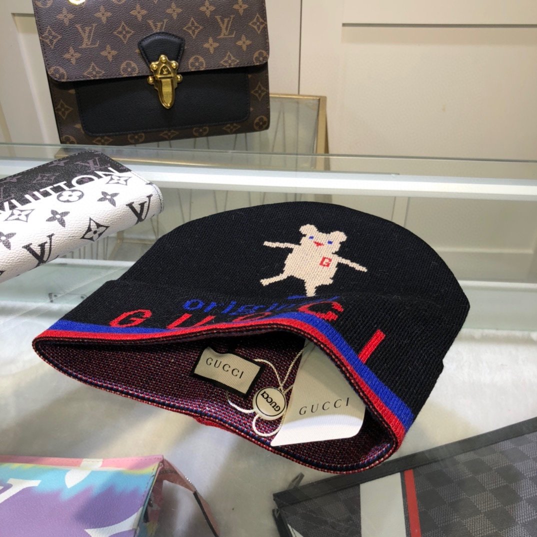 Gucci Beanie Cashmere In Black - Soul Replicas