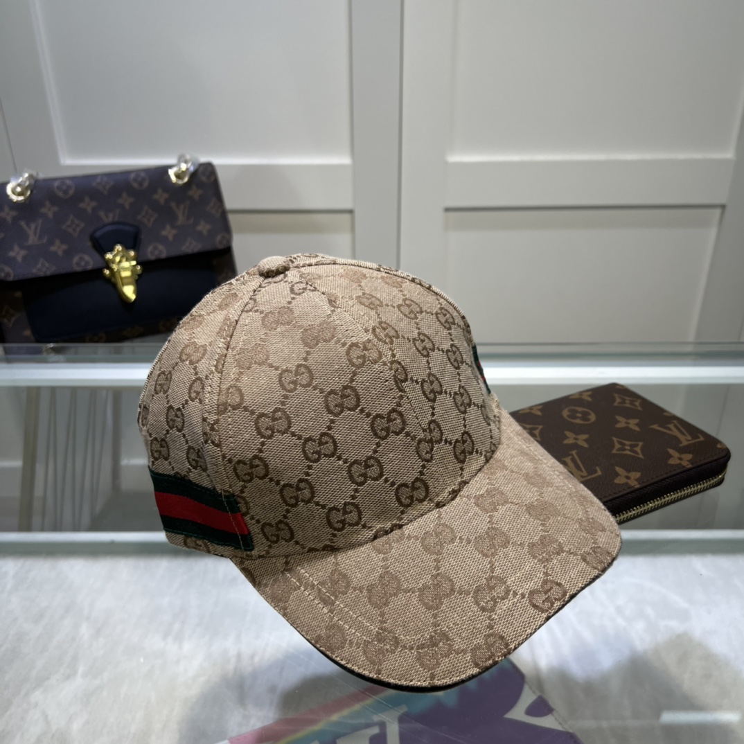 Original Gucci Canvas Baseball Hat With Web Beige Gucci Hat - Soul Replicas