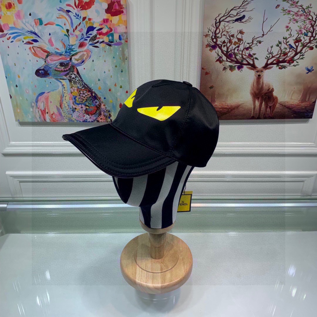 Fendi Baseball Eye Cap Black Fendi Cap - Soul Replicas
