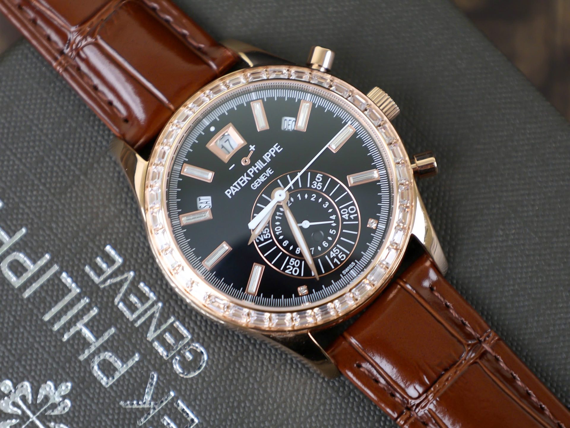Patek Philippe Replica Watch Complications 5961R Dial Black TW Factory 40.5mm - Soul Replicas